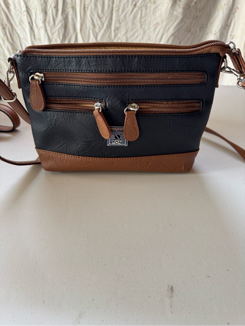 Stone & Co. Black and Brown Two-Tone Crossbody Bag